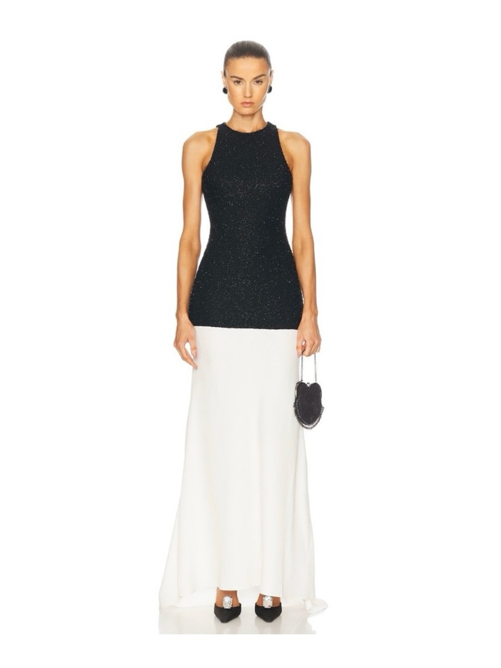 STAUD Gabrielle Bead-Embellished Colorblocked Maxi Dress